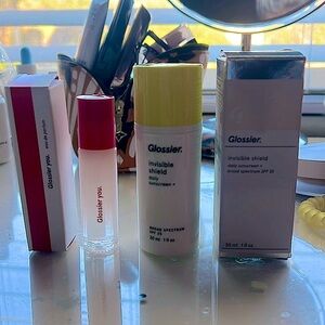 Brand new in box Glossier You roller ball 8ml & invisible shield SPF 35